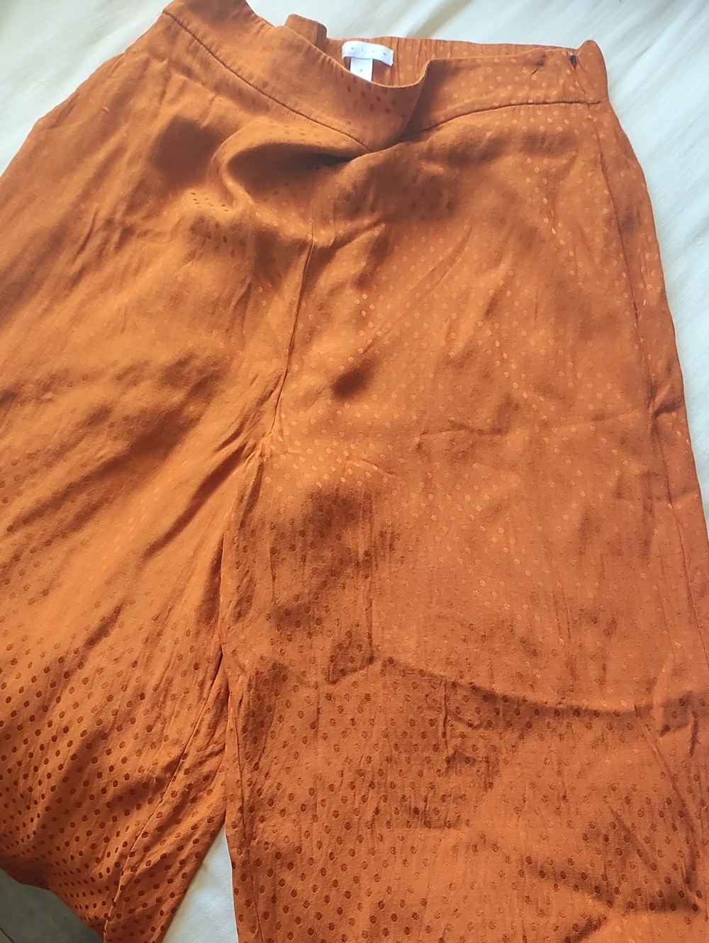 Leith Burnt Orange Dot-Texture Pants - Picture 2 of 9